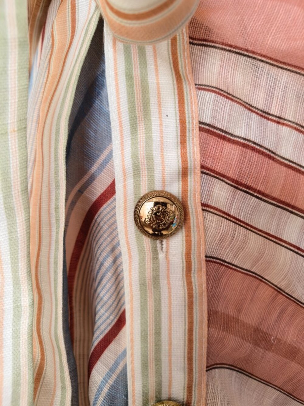 ZIMMERMANN Rebellion patchwork striped linen and silk-blend voile midi wrap dres - Picture 11 of 14